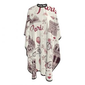 Cape De Cheveux Tour Eiffel Rose De Paris Barber Cape De Salon Professionnel Lavable Perm&eacute;able &Agrave; L'Air Tablier De Barbier, Pour Femme, Le Dyeing, Adultes, 140x168cm (MoTaiFenShop, neuf)