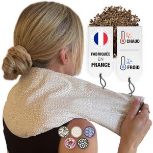Chill&Rest - Bouillotte cervicales micro-ondes déhoussable - Fabriquée en France - Collier cervicales chauffant - Coussin chauffant nuque - Regles douloureuses - Patch chauffant - Beige - La Naturelle (ADALIE FRANCE, neuf)