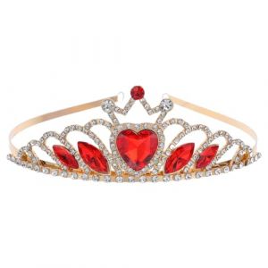 Gatuida Couronne de la Reine C&oelig;ur : Tiare en strass pour mariage, anniversaire - Coiffe de princesse pour cosplay - Bijou de t&ecirc;te de mari&eacute;e en cristal pour f&ecirc;te de No&euml;l (Brandon Zou, neuf)