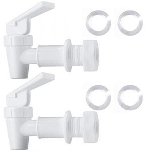 HUI NING Robinet en Plastique Sans BPA - Rechange pour Comptoir, Seau d'Eau Domestique, Syst&egrave;me de Filtration de Refroidisseur, Carafe (2 Blancs) (HuiNing, neuf)