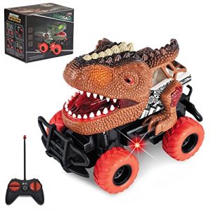Delycazy Dinosaure Jouet Voiture Enfant pour Garçon 3 4 5 6 7 8 Ans, Voiture Télécommandée Enfant LED Cars Cadeau pour Garcon 3-8 Ans (Delycazy, neuf)
