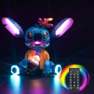 Kit d'éclairage télécommandé pour Lego Stitch (pas Lego), ensemble d'éclairage LED pour jouet créatif Lego 43249 Stitch (BrickBling Lighting, neuf)
