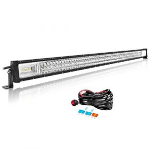 Willpower Barre LED 132cm 52'' 675W con Câblage Rampe LED Spot et Flood Bar a LED 12V 24V Étanche Projecteur LED Longue Portée Feux Phare de Travail LED pour 4x4 Voiture Camion Tracteur Quad Bateau (YZ-EU, neuf)