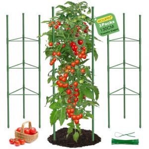 MQUPIN Tuteur Tomate,3pcs Cage &agrave; Tomates Support,130cm Vertical Cage &agrave; Tomates Treillis pour Jardin, piquets de Support pour Plantes grimpantes, l&eacute;gumes et Fleurs,L&eacute;gumes et Fleurs (Lecheng co., LTD, neuf)