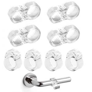 WUSJCOF 8 Pièces Butee de Porte, Transparent PVC, Poignée Arret de Porte Sans Percer, Protection Bloc, Butoir Porte, Stop Porte, Murale pour Murs, Portes, Fenêtres, Meubles (Transparent) (NAROU DUTEN, neuf)