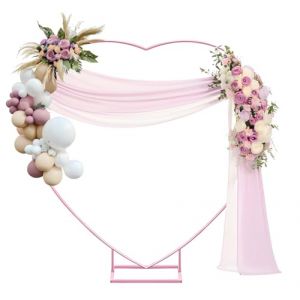 Fiita Heart Wedding Arch 2m Rose Arch background stand Metal Heart montgolfière Arch cadre avec base pour la décoration de fête d'anniversaire de mariage (Saiyu, neuf)