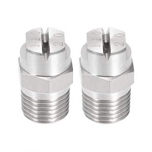 sourcing map Pointe Pulvérisation à Jet Plat - Buse Acier Inoxydable 304 à Filetage Mâle 1/4BSPT 2Pcs 1/4BSPT (110 Degrés 2,8mm Orifice) (Weisser Berg, neuf)