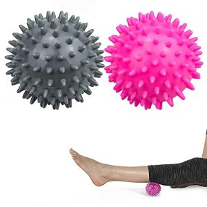 Exbrith 2 Pièces Balle de Hérisson de Sport, Boules de Massage à Picots, Balle de Massage Fasciite Plantaire, pour Masser Différentes Parties du Corps, Épaules, Cou, Dos, Plante Des Pieds (Exbrith, neuf)