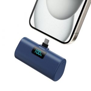 Batterie Externe pour iPhone 16/15 Series, 5200mAh USB C Power Bank à Charge Rapide, Ultra-Compact et Léger Batterie Portable Écran LCD Chargeur Portable pour iPhone 16/15/15 Pro Samsung etc.(Bleu) (sanreneu, neuf)