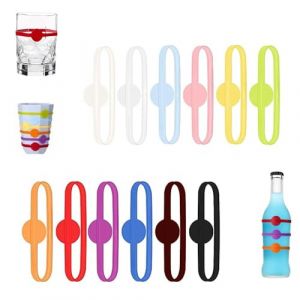 Marque Verre à Vin 12 Pièces Marque Verre Marqueur de Verres,Marque-verres Colorés Silicone,Identificateur Verre Marqueurs à Boisson pour Diverses Tasses Verre à Vin (Dear Nine, neuf)