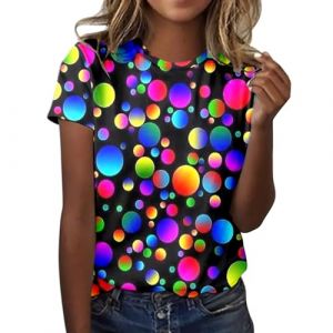 Top Strass et Paillettes Femme, T-Shirts à Manches Courtes Femme Deguisement Année 80 Disco Blouse Sequins Femme T Shirt Femme Annee 80 Shirt Col V Tenue Annee 90 Femme T Shirt Brillant Femme (IHUAE, neuf)