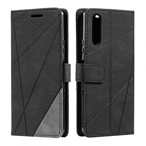 Vankii Coque pour Sony Xperia 5 IV, Rabat Portefeuille de Protection Cuir PU Etui, Silicone TPU Bumper Magn&eacute;tique Housse, Flip Porte Cartes avec Fonction Support Cover Antichoc Case (Le Noir) (Vankii EU Store, neuf)