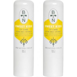 Bee Nature - Stick L&egrave;vres Miel Bio - Hydratant Nourrisant - Soin des L&egrave;vres Sweet Kiss - 99.9% Naturelle - 2 pi&egrave;ces(2 * 4.5g) (DYPCARE, neuf)
