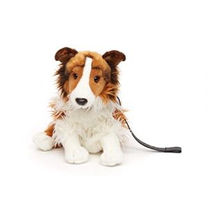 Uni-Toys Collie à Poils Longs avec Laisse, Assis - Visage Blanc/Marron - 27 cm (Hauteur) - Chien en Peluche, Collie, Animal de Compagnie - Doudou (Uni-Toys Shop, neuf)