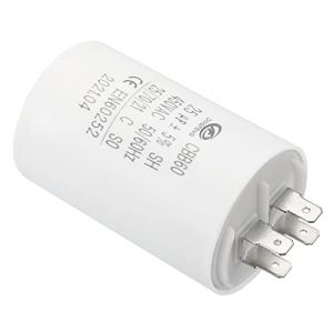 PATIKIL CBB60 25uF Condensateur de Démarrage, 1Pcs AC 450V 4 Broches 50/60Hz Cylindre Fond pour Machine à Laver, Moteur de Pompe à Eau Étoile, Blanc, 45 x 70mm (PATIKIL UK, neuf)