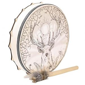 Honhoha Tambour chamanique,Chamanique de Tambour sibérien en Forme d'arbre de cerf | Symbole du Tambour de Musique d'de Tambour sibérien avec Le Pilon, décorations spirituelles de Tambour de Musique (atrained, neuf)