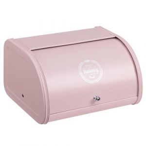 HollyHOME Bo&icirc;te &agrave; Pain Avec Corps en Acier Inoxydable, huche &agrave; pain en M&eacute;tal Pour la Cuisine, R&eacute;cipients de Stockage du Pain avec Couvercle Enroulable,Rose clair (HollyHOME Global, neuf)