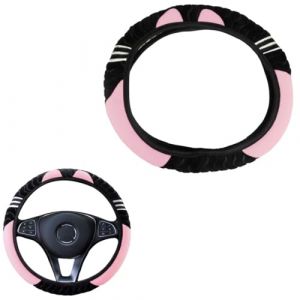 COYUN 1 Pcs Couvre Volant de Voiture, Ensemble de Couvre Volant en Peluche, Générique Housse de Volant, Protege Volant Voiture Antidérapant, Accessoires Voiture pour Décoration pour Femme Homme, rose (HLWA RETAILS LTD UKSTORE, neuf)