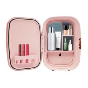 QUIOTUIR R&eacute;frig&eacute;rateur Cosm&eacute;tique 12L avec Tiroir Deux S&eacute;parateurs Filet Conception &agrave; Compartiments Petit R&eacute;frig&eacute;rateur pour Soins Peau Stockage Masques Visage, Parfums, Lotions, Toniques (Rose) (JUCWUHAHA, neuf)