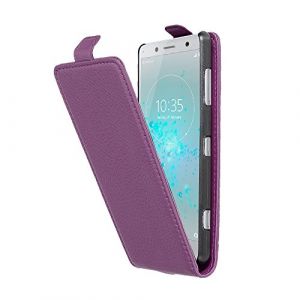 cadorabo Coque pour Sony Xperia XZ2 Compact en ORCHID&Eacute;E Violets - Housse Protection en Style Flip en Similicuir Structur&eacute; - Etui Poche Folio Case Cover (cadorabo-shop, neuf)