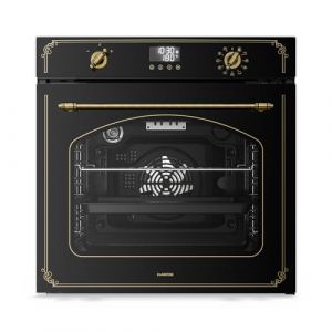 Klarstein Four Encastrable Pyrolyse Chaleur Tournante 76L - 11 Modes, Nettoyage Pyrolyse, Classe A, Design R&eacute;tro, Commande Boutons, Four &Eacute;lectrique Encastrable 60cm, Noir (Klarstein France, neuf)