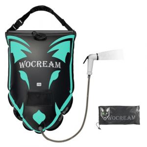 Douche camping en plein air, sac de douche de camping 6,6 gallons/25 L, sac de douche en TPU, grand d&eacute;bit d'eau, douchette &agrave; main, douche solaire, douche portable pour camping, plage, sac &agrave; dos, bleu (CyConncet-EU, neuf)
