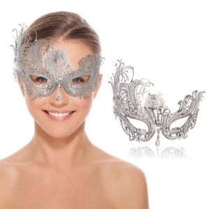 PPGGOPP Masque vénitien pour les yeux,Masque Vénitien pour Cosplay,Masque Vénitien Sexy,Masque Vénitien Pour Femme,Masques de Bal Masqué pour Mascarade,Masque Vénitien pour cosplay, Carnaval (Argent) (pengpenggo, neuf)
