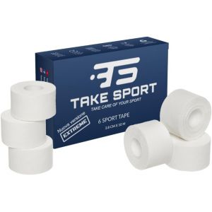 TS Take Sport® Strap sport 3,8 cm x 10 m – 6 rouleaux, sparadrap sportif en coton non élastique, bande sportive adhésive, strapping boxe football crossfit volley, ruban kinésiologie médical (FCOM srl, neuf)