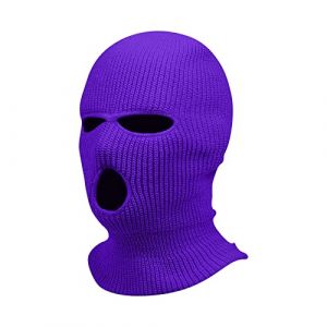 Cagoule Hiver Mode Balaclava Tricot&eacute; Int&eacute;gral 3 Trous Homme Chapeau Tricot&eacute; Femme Hiver V&eacute;lo Ski Cagoule Unisexe Sports (VJOAIDJOI, neuf)