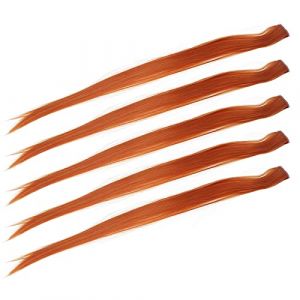 Yechiry 5 Pi&egrave;ces Pince D'extension de Cheveux Color&eacute;e Pince &agrave; Postiche, Emballage Individuel &agrave; Cheveux Droite dans le Postiche, env. Longueur de 21,65 Pouces, pour Femmes/hommes (ORANGE) (Unisemnn, neuf)