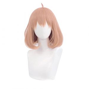 Cosplay Wig Perruque Anime Beyond The Boundary Cosplay Perruque Mirai Kuriyama,Perruque Courte Bouclée Rose Orange,Perruque Halloween Costume,Pour Halloween,Fête Costumée,Série Anime,Événement Cosplay (good stuff A, neuf)