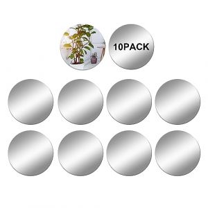 DRERIO 10 Pcs Autocollantes Miroir Acrylique- Petit Miroir Rond tuiles de Miroir en Plastique, Autocollants Miroir, décoration de Plateau DIY-10x10cm (DRERIO, neuf)