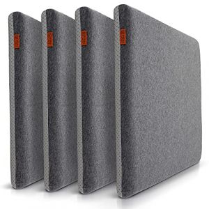 Coussin de Chaise - Coussin de Chaise 40x40 - Set de 4 Pièces Gris - TEST TRÈS BIEN - PRIX DE L'INNOVATION ERGONOMIE - Moyennement Dur H3 - Coussin d'Assise Banquette en Mousse à Mémoire de Forme (Eternal Market Ltd., neuf)