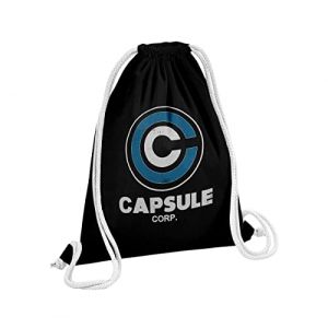Fabulous Sac de Gym en Coton Noir Capsule Corp. Geek Jeux Video Serie Film 12 Litres (FabulousBOUTIK, neuf)
