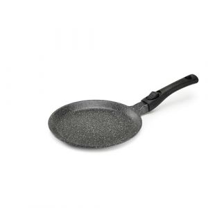 Pradel Excellence - PCUI001019 - Po&ecirc;le &agrave; Cr&ecirc;pes &Oslash;24 cm - Gamme Premium - Fonte d'Aluminium - Rev&ecirc;tement Antiadh&eacute;sif Fa&ccedil;on Pierre - Manche Amovible - Tous Feux Induction, Noir (LA BOUTIQUE DU PILAT, neuf)