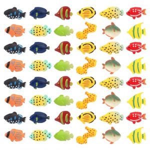 Tinoaly 48pce Poissons Tropicaux en Plastique, Mini Poissons Artificiels Figurines Assorties de Petites Cr&eacute;atures Marines pour F&ecirc;tes Jeux &Eacute;ducatifs et D&eacute;corations pour Enfants (iHision, neuf)