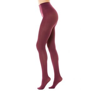 Gi&Gi Collants pour femme mat d'hiver microfibre 3D, collants taille haute renforcés 120 deniers n°1274 colorés, bordeaux, S/M (GI & GI CALZE, neuf)