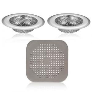 DLPRK 2PCS Filtre à Évier en Acier Inoxydable, Filtre de Vidange, Tamis d'évier, Crépine d'évier de Cuisine, Grille Évier Cuisine, Filtre Lavabo, Sink Strainer (7,4 cm) (Acier inoxydable) (YANG  LANCHUN UK STORE, neuf)