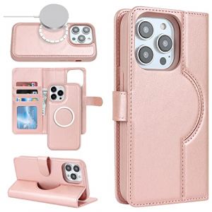 Cavor Coque iPhone 13 Pro Max/12 Pro Max Compatible avec Magsafe,Flip Portefeuille Etui en Cuir,[2 in 1][3 Porte Cartes][Magn&eacute;tique],Potection Housse Etui pour iPhone 12/13 Pro Max - Or Rose (Copmob, neuf)