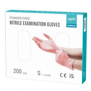 EUROPAPA® Lot de 200 gants jetables en nitrile sans poudre EN455 EN374 - Sans latex - Tailles S, M, L et XL disponibles (S, Rose bonbon) (EUROPAPA, neuf)