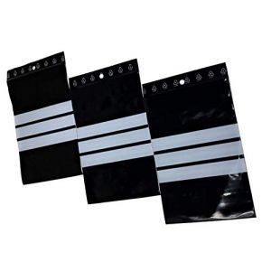 500 Sachet zip noir 160 x 220 mm 16 X 22 cm Sachets zip opaque résistant UV 60 μ 3 bande de marquage blanche zip écriture sachet plastique anti UV lumière sachet compatible alimentaire congélation (solutions-imprimerie, neuf)