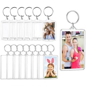 20 Pcs Personnalisable Porte-Clés Photo,Porte-Clé Acrylique Transparent,5.5 * 4cm、5 * 2cm Porte Clés Cadres Photo Transparents,Personnalisé Porte Clef,Pour Famille, Des Couples, Diy Souvenir (Aatpuss, neuf)