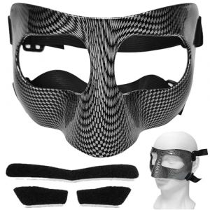 SQAQS Masque de Protection Nez, Prot&egrave;ge-Nez pour Nez Cass&eacute;, Prot&egrave;ge-Nez pour Le Sport, &Eacute;cran Facial Nez R&eacute;sistant aux Chocs, Protection Nasale avec Rembourrage, pour Adultes Adolescents Football (SQAQS, neuf)