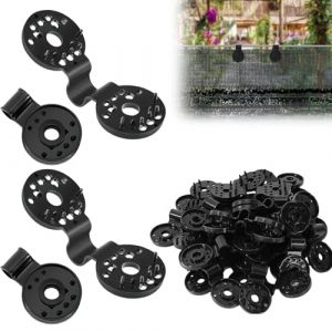 Attache Brise Vue 50 Pièces, Clip Spécial avec Œillet, Clips de Fixation pour Bache Noir, Anti-Oxydation Fixation Brise Vue, Pinces en Plastique de Tissu D'ombre pour Filet D'ombrage, Tissu Coupe-Vent (UP LII, neuf)