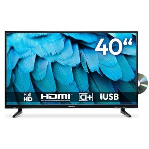 MEDION Téléviseur Full HD 100,3 cm (40 Pouces) (Lecteur DVD intégré, Triple Tuner DVB-T2 DVB-C DVB-S2, 2 x HDMI, USB, minuterie de Veille, Lecteur multimédia, VESA, CI+), MD840001, Noir (medionshop-deutschland, neuf)