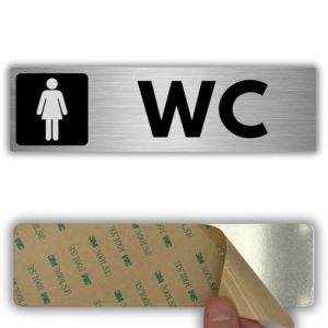 LEIASA | Panneau WC Femme - 5x18 cm - &Eacute;paisseur 0,8 mm - Aluminium - Plaque Toilettes Femmes - Signalisation WC - (Toilettes Femmes) (LEIASA, neuf)