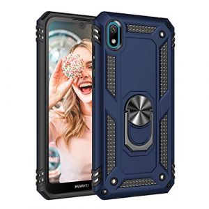 BestST Coque Huawei Y5 2019 /Honor 8S, Support de Bague en m&eacute;tal, pivots de Rotation &agrave; 360 &deg; & 180 &deg;. &Eacute;tui de Protection Slim Soft TPU + PC, Compatible avec Support de Voiture magn&eacute;tique - Bleu (BestST, neuf)