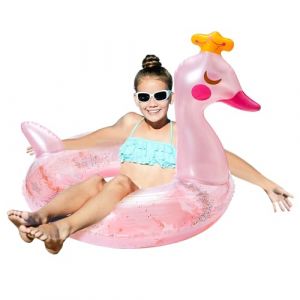 ACTOYS Bouée Enfant, Bouée Cygne, Bouee Piscine Enfant, Bouée Gonflable, 90 cm, Bouee Enfant pour 5-10 Ans, Bouée Paillette Enfant, Bouée Piscine, Jeux Piscine (Cygne) (FEYUZ, neuf)