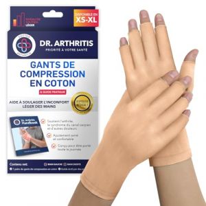 Gants Arthrose Beige Con&ccedil;us par des M&eacute;decins/Mitaines de Compression Gants Pour Arthrose Femmes Hommes/Gants Anti Arthrose Soulagement Arthrite, Raynauds, Tunnel Carpien (Taille M) (Better Living EU, neuf)