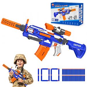 VATOS Fusil Blasters Électrique à Mousse avec 100 Fléchettes, 7 Styles Sniper Automatique Modulable + Visée, Portée 9-15m pour Jeu de Tir Enfants (6-12 Ans) & Adultes (XIAOMA ONLINE EU, neuf)